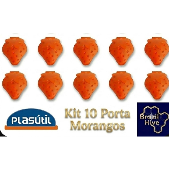 KIT 10 UNIDADES POTE PORTA MORANGO PROTETOR PORTA MIX PLASÚTIL PARA MOCHILAS E LANCHEIRAS