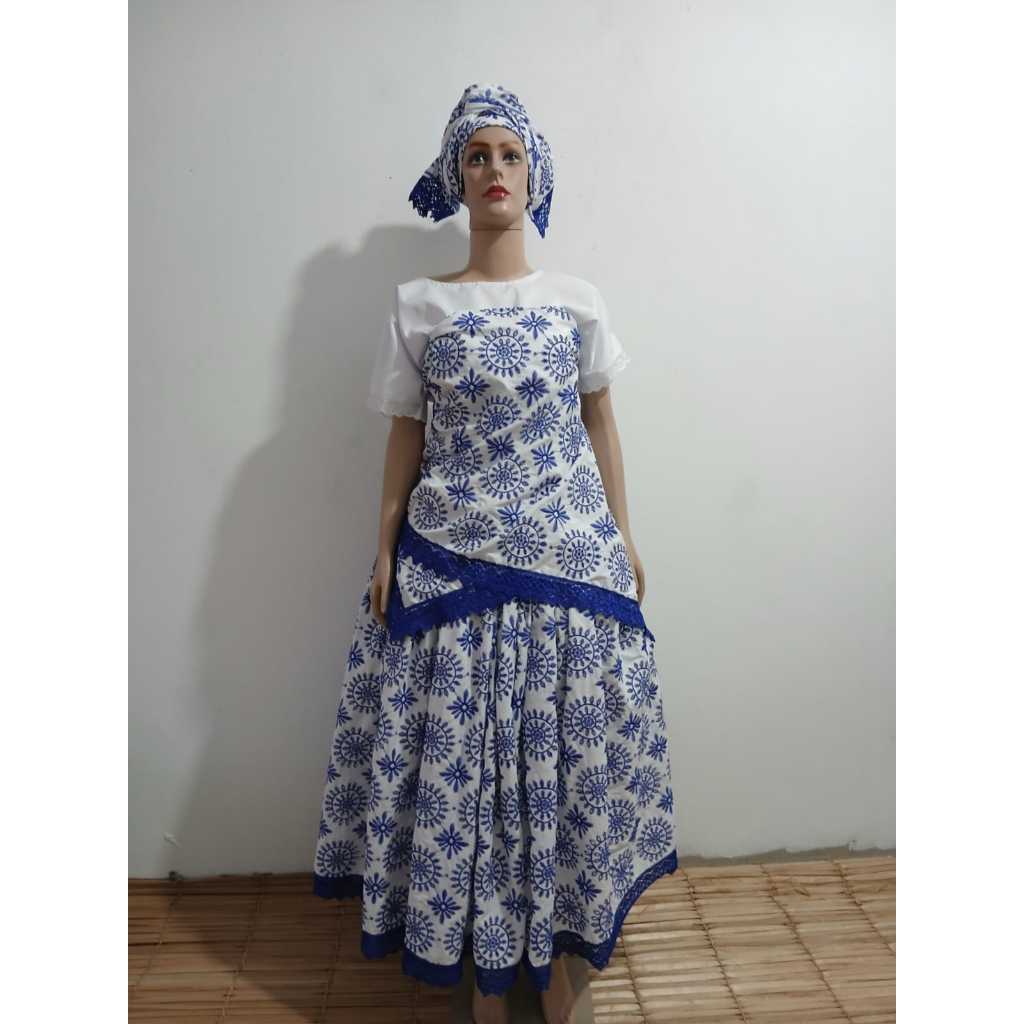 SAIA UMBANDA CANDOMBLE LESIE 5 METROS DE RODA E PANO DE CABEÇA / OJA E COSTA CANDOMBLE UMBANDA CONJUNTO COMPLETO