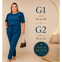 conjunto plus size calça e blusa