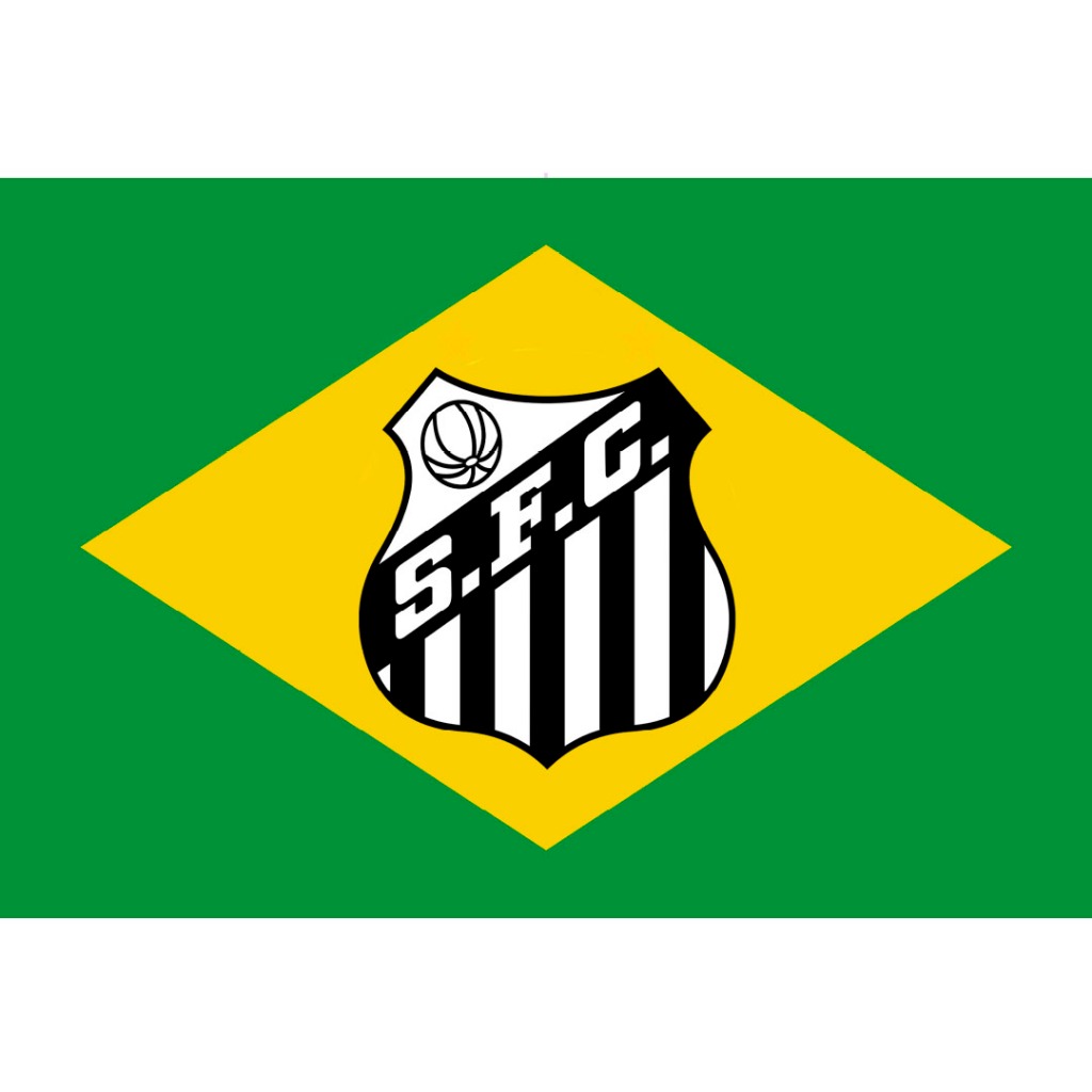 Bandeira do Santos e Brasil Para Copa do Mundo Fifa Tecido Premium