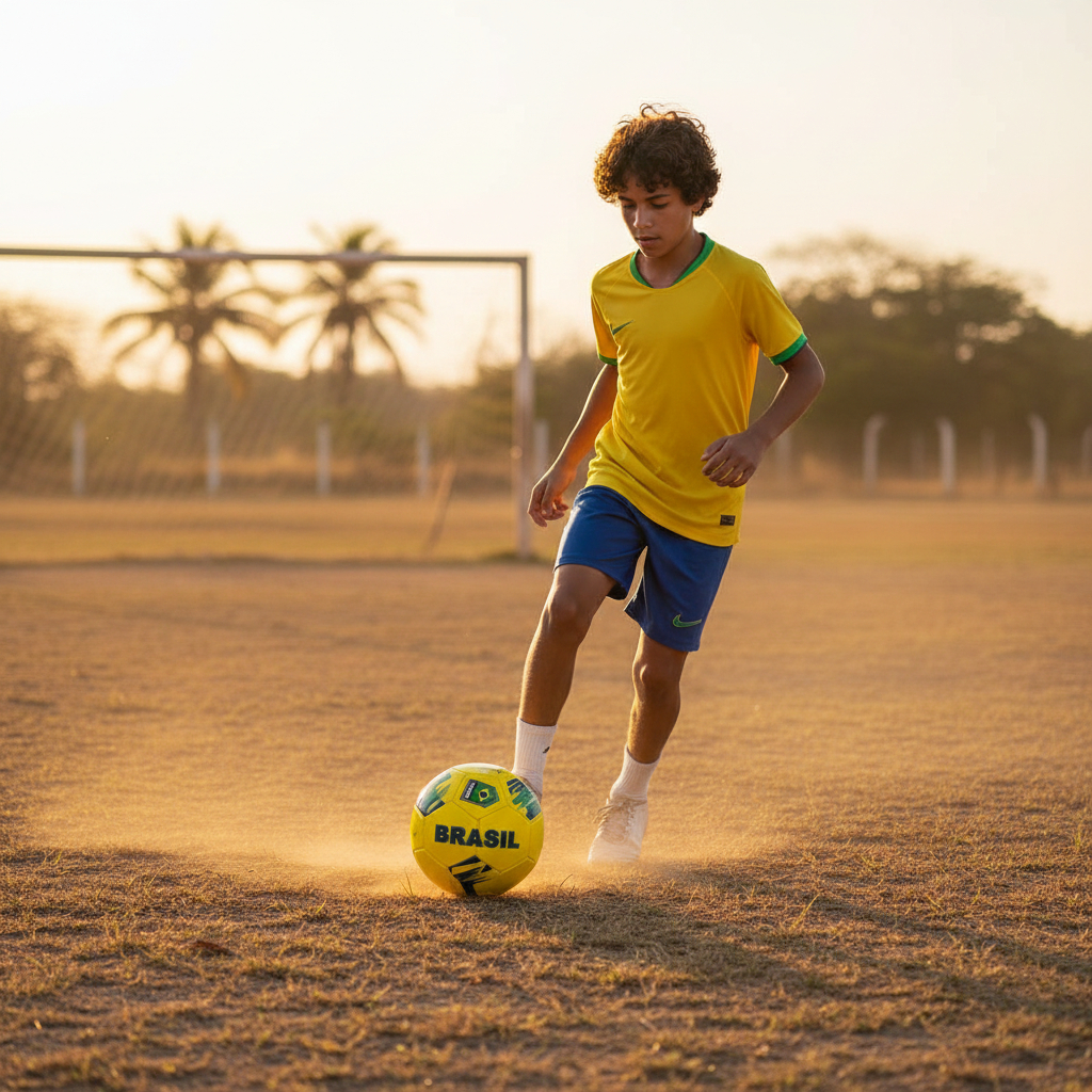 Bola de Futebol Brasil N° 5 Amarela Campo Quadra Society - Resistente e Leve - Ideal para Lazer e Presente