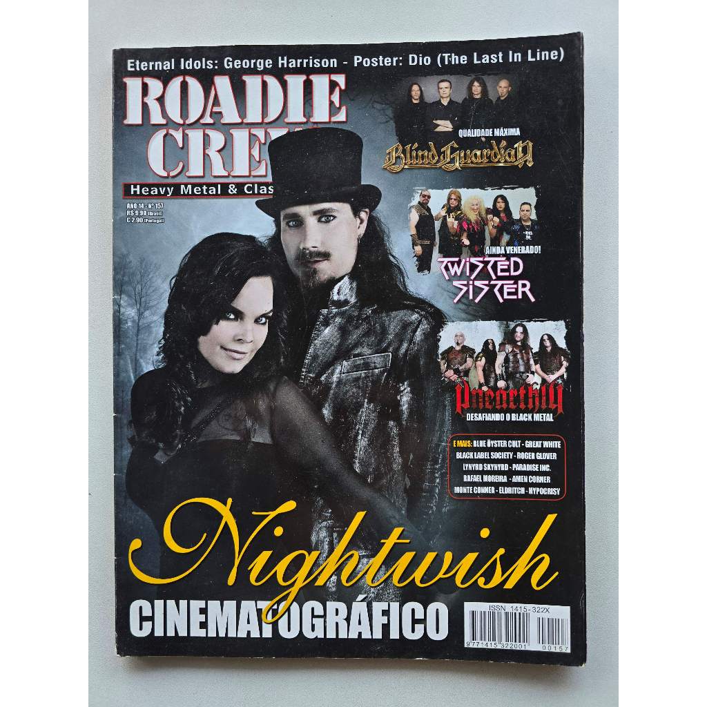Revista Roadie Crew Nº 157 - 2011 - Nightwish Lynyrd Skynyrd / Pôster Dio