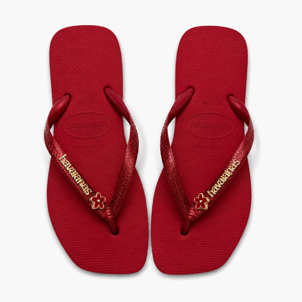 Chinelo Rasteirinha Feminina Glitter com Flor Dourada Brilhante - Envio Imediato