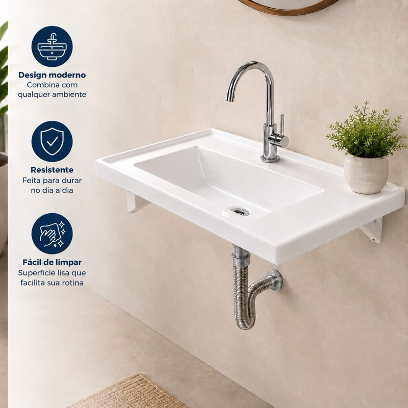 PIA BANHEIRO CUBA LAVABO PLASTICO RESISTENTE