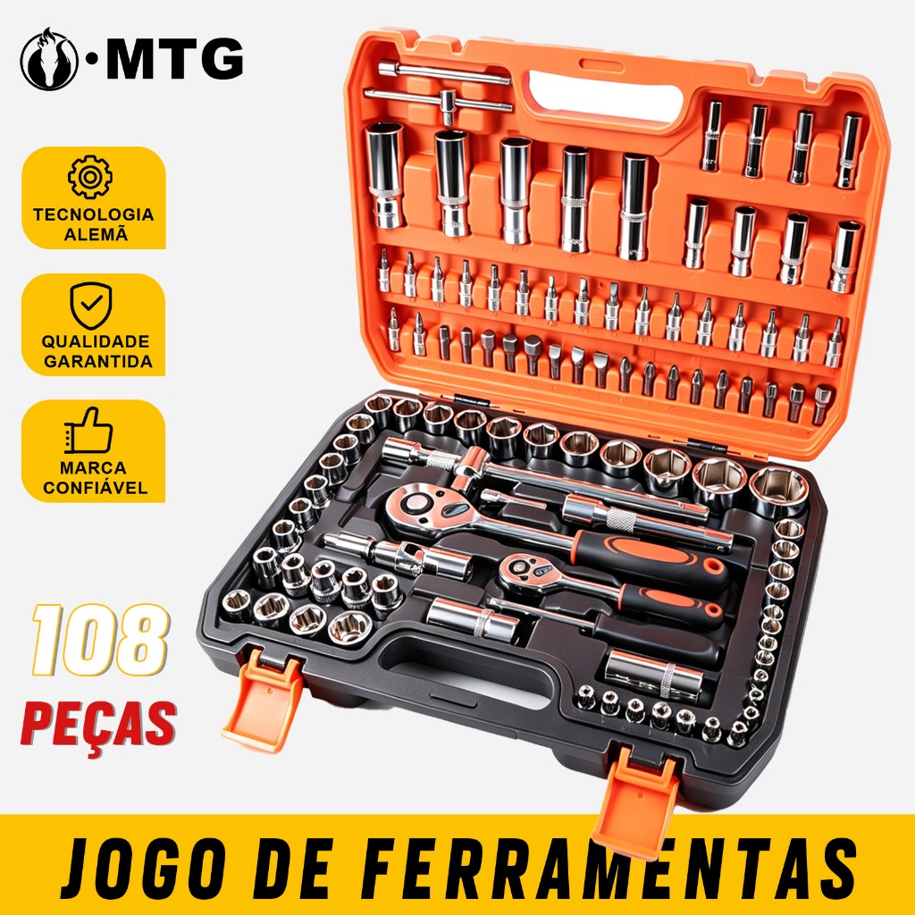 MTG Kit Ferramentas 108 Peças Com Maleta Completo