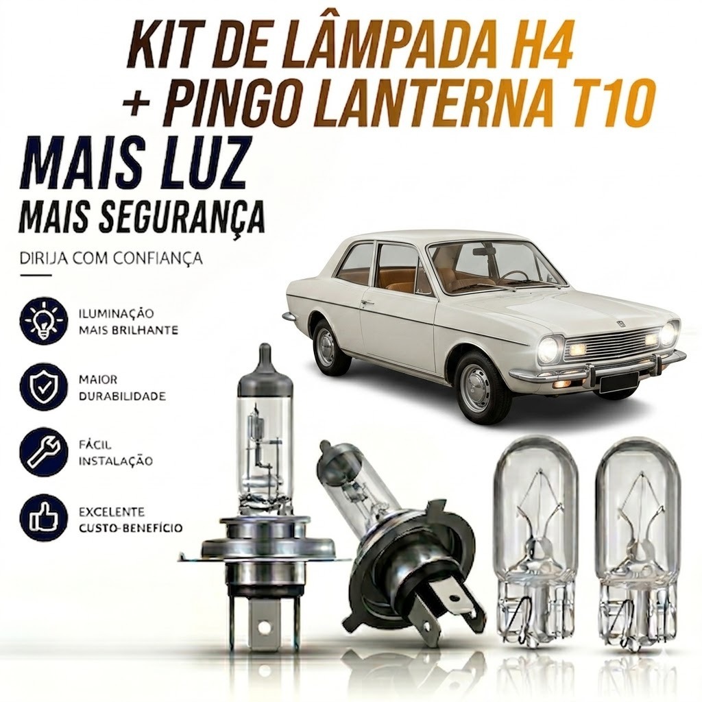 LAMPADA FAROL ALTO/BAIXO + BRINDE CORCEL 1968 ATÉ 1978