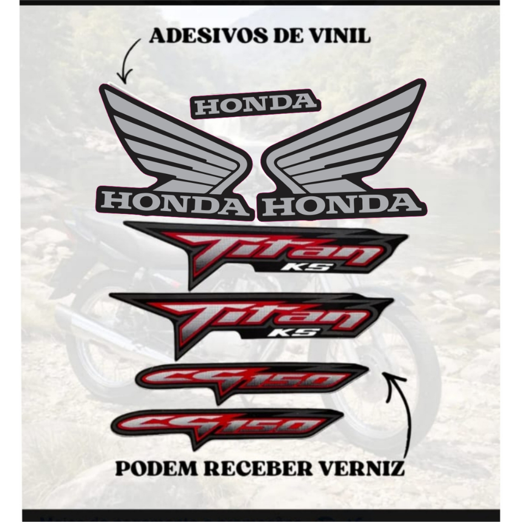 Jogo Adesivos Kit Faixa Cg Titan 150 2008 Ks Moto Preta