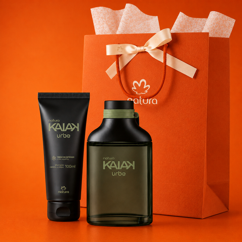 Kit Kaiak Urbe Perfume + Shampoo Cabelo e Corpo + Sacola de Presente P - ESPECIAL DIA DOS PAIS