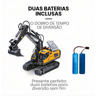 Brastoy Escavadeira controle remoto Caçamba metálica 11 funções Presentes para o Dia das Crianças
