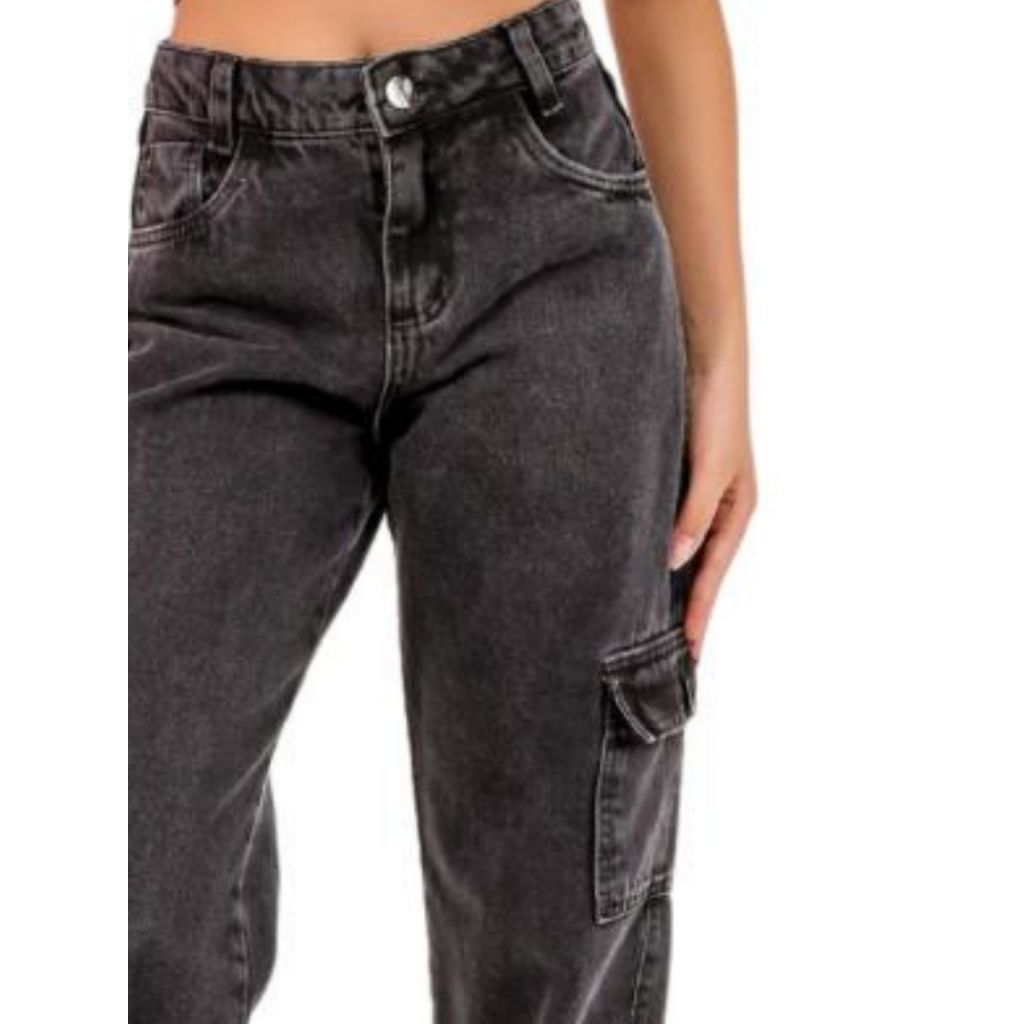 Calça Jeans Juvenil Menina 16 Anos Wide leg Cargo