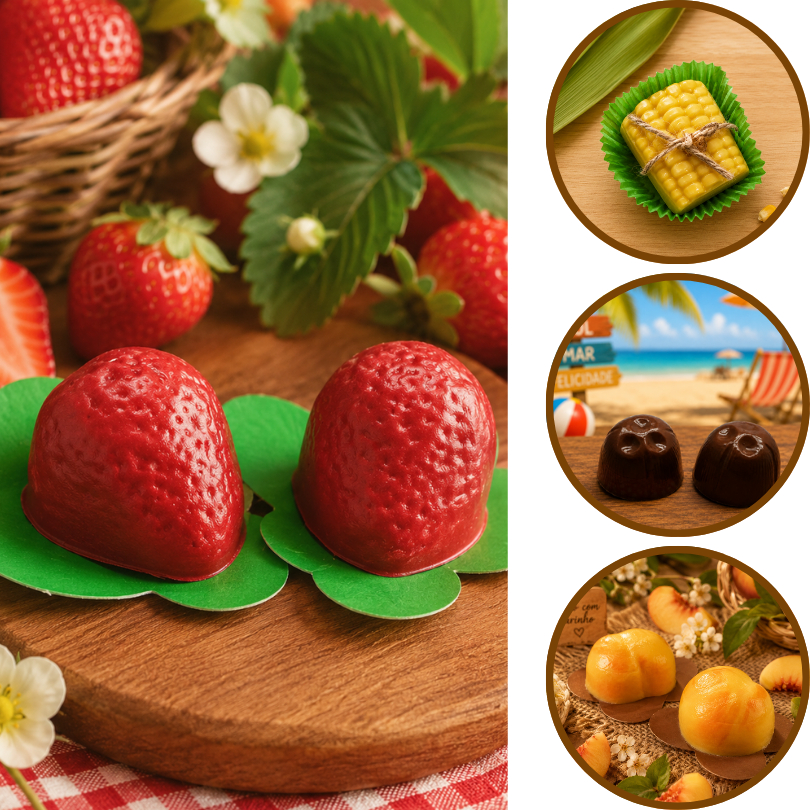 KIT FORMAS BWB SILICONE 3 PARTES FRUTAS PARA RECHEAR (CHOCO)