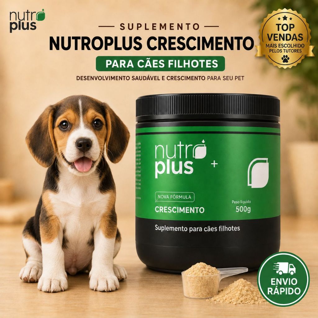 Suplemento Vitamínico e Mineral para Cães Filhotes Desenvolvimento Saudável e Crescimento 500g Nutroplus Primus