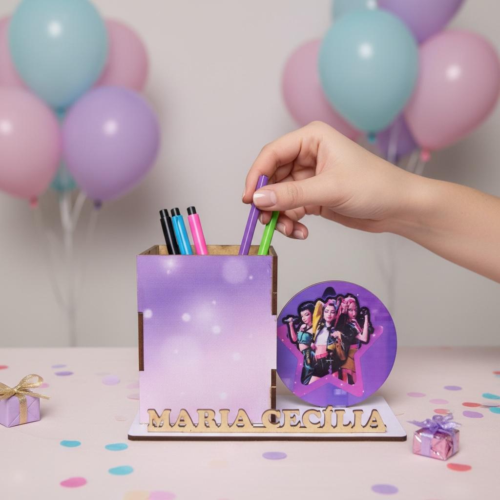 Centro De Mesa Cachepo Guerreiras Do K-pop Com Nome 10 Unidades