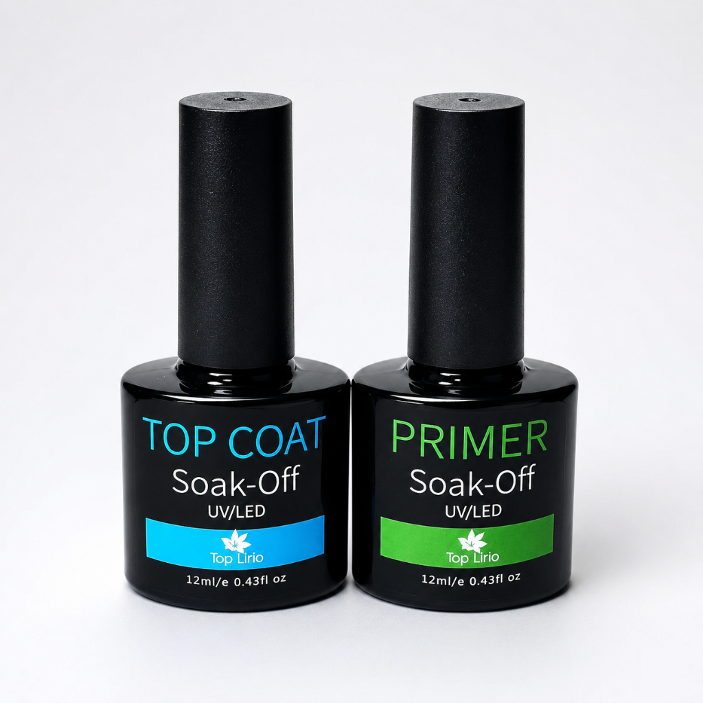 Top Coat E Prime Base Selante Lirio Soak Off 12ml Para Unhas Em Gel Unhas Profissional