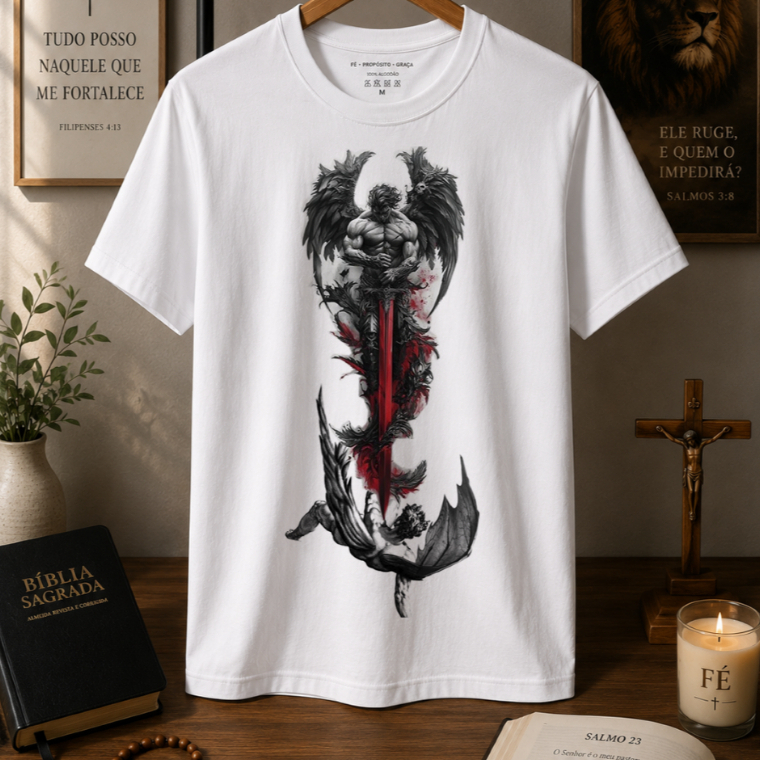 Camiseta Cristã Religiosa Estampada Fé Jesus Deus Oração Gospel Estampas diversas