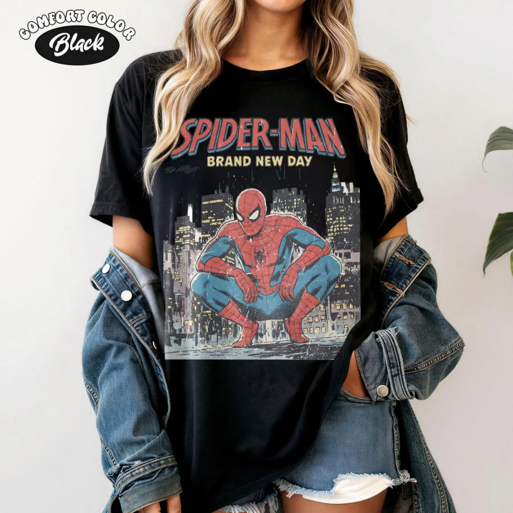 Camiseta 100% Algodão Unissex Estampa Vintage Personagem Homem Teioso Aranha