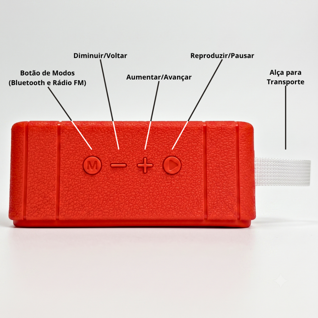Caixa de Som Bluetooth Portátil WIJH-219 com Rádio FM e Entrada USB — imagem 2 de 2