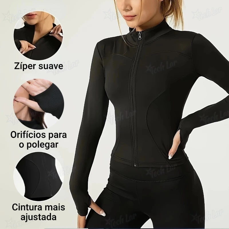 Jaqueta de Protecao Solar FPS 50+Tecido Leve Elastico Respiravel paraAcademia Yoga Passeios Ao Ar Livre-BT — imagem 2 de 2