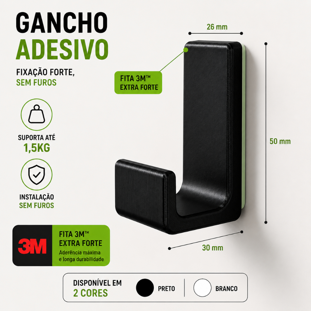 Gancho adesivo resistente: 8 que aguentam peso sem furar