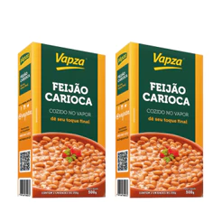 Kit 2un Feijão Carioca Cozido No Vapor 500G Vapza