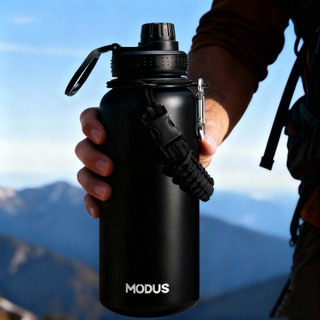 Modus Garrafa Térmica 1L Esportiva Aço Inoxidável Com Tampa Rosqueável Para Academia Caminhada Viagem