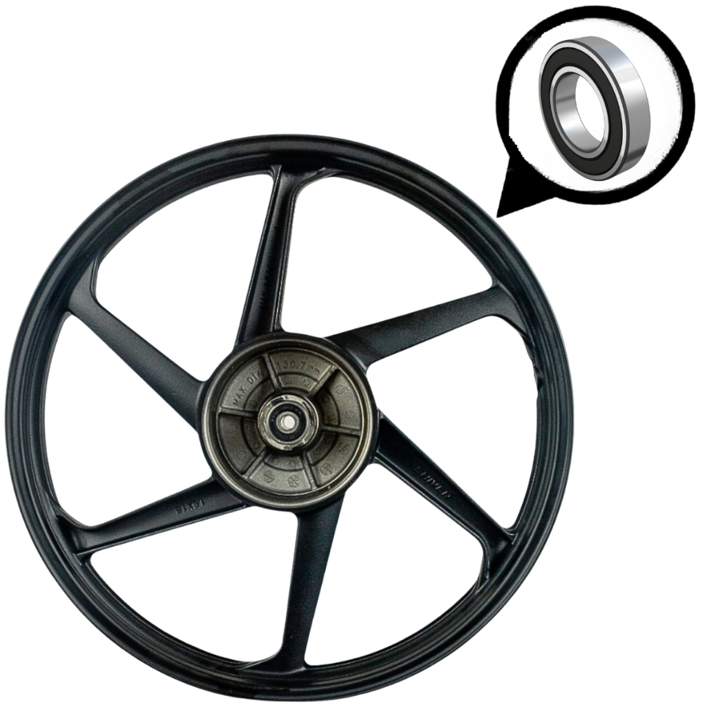 RODA TRASEIRA LIGA LEVE TITAN150 160 MODELO 6 PONTAS (COM ROLAMENTOS) SHIVER