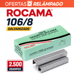 Grampos 106/8 Rocama 2.500 Grampos Galvanizado Para Estofaria Sofá Madeira e Artesanato Oferta Top