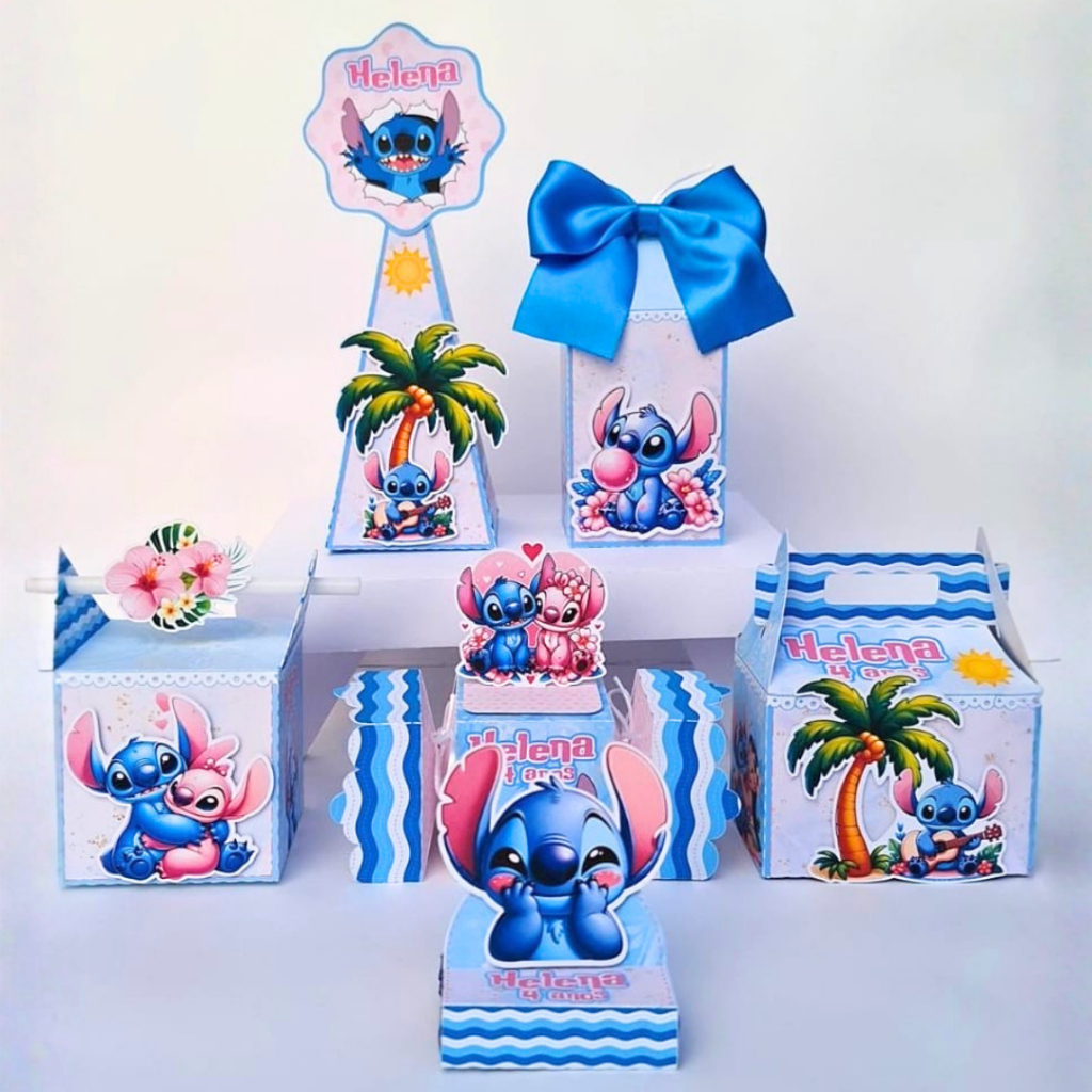 Kit Festa Stitch Personalizado/ Lembrancinhas para festa infantil Stitch / Caixinhas Personalizadas tema Stitch