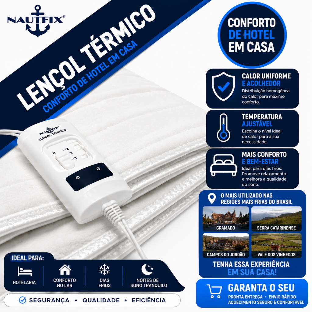 Lençol Térmico Casal Elétrico 2 Temperaturas 220v Transforme Suas Noites com Muito Conforto