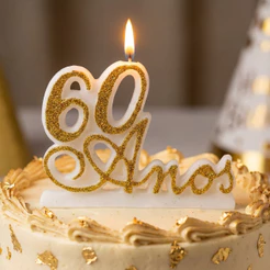 Vela De Aniversário 60 Anos topo de bolo