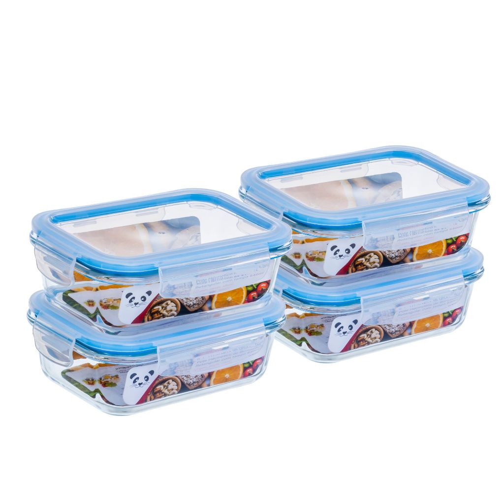 Kit 3,4 e 6 Potes Vidro Borossilicato Hermético com trava Marmita 1040ml — imagem 2 de 2