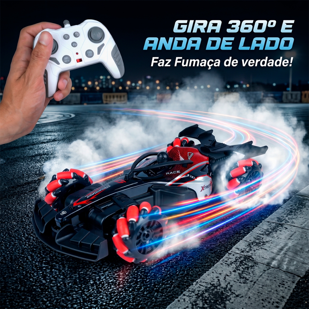 Carrinho Controle Remoto Drift Formula 1 Bateria Recarregável Solta Fumaça Som Brinquedo Infantil · foto 2