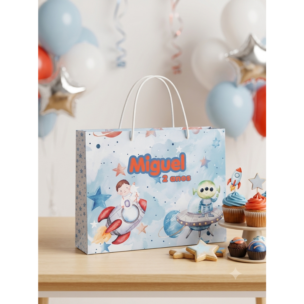Sacolinha personalizada lembrancinha Astronauta| Personalizados lembrancinha festa infantil aniversário