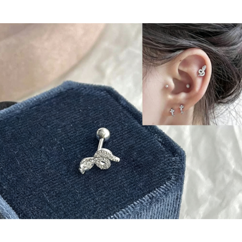 kit3/5/6/10 Peças piercing Orelha Aço inox Tragus Cartilagem Zircão — imagem 2 de 2