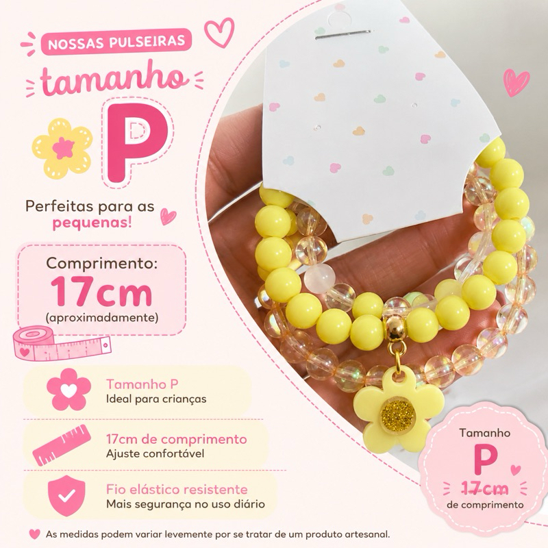Pulseiras Infantis / Kit 3 Pulseiras Infantil / Acessorio Infantil / Pulseiras coloridas