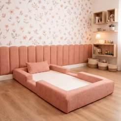 Cama Montessoriana Berço Ninho 100% Espuma Rosa Keiko