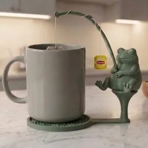 Suporte Divertido para Saquinho de Chá - Pescador - 3D