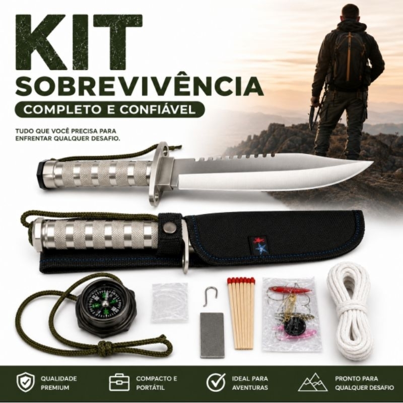 Faca aço inox modelo Sobrevivência Rambo Personalizada Laser