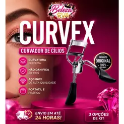 Curvex - Curvador de Cílios Profissional Aço Inox | Modelador de Cílios Portátil Fácil de Usar