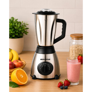 Liquidificador MegaStar Inox 1,5 Litros 5 Velocidades + Pulsar Copo Inox