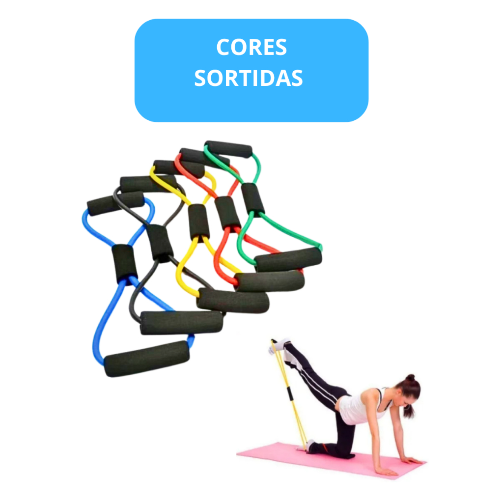 Elástico Extensor de Tensão para Exercícios Academia Pilates Fisioterapia Treino Funcional Cor Sortida