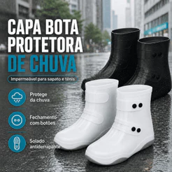 Capa Bota Protetora Chuva Impermeável Para Sapato Antiderrapante