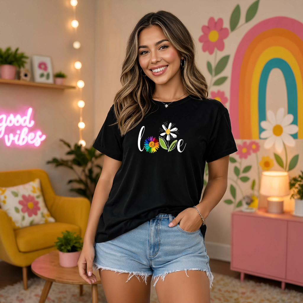 Camiseta Feminina 100% Algodão Básica Estampa super fofa Confortável Casual
