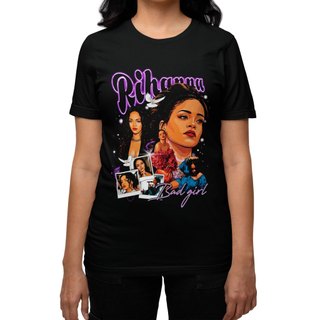 Camiseta Rihanna Badgirl Riri Fans Unissex 100% Algodão Streetwear Pop