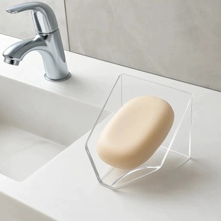 1 Un Saboneteiras De Acrílico Pia Banheiro Lavabo Clean Cor Transparente