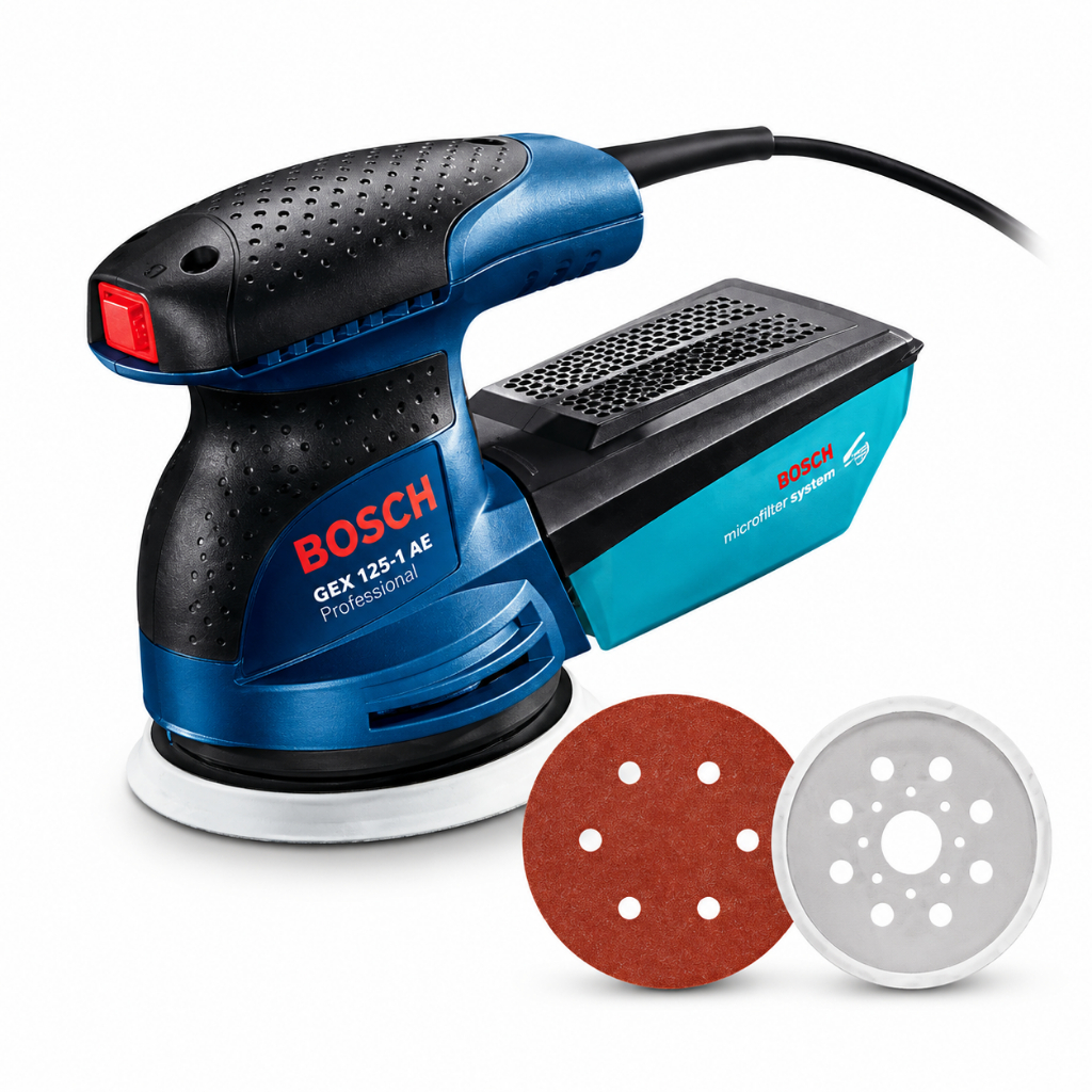 Lixadeira Orbital Bosch GEX 125-1 AE com Coletor de pó 250W Excêntrica