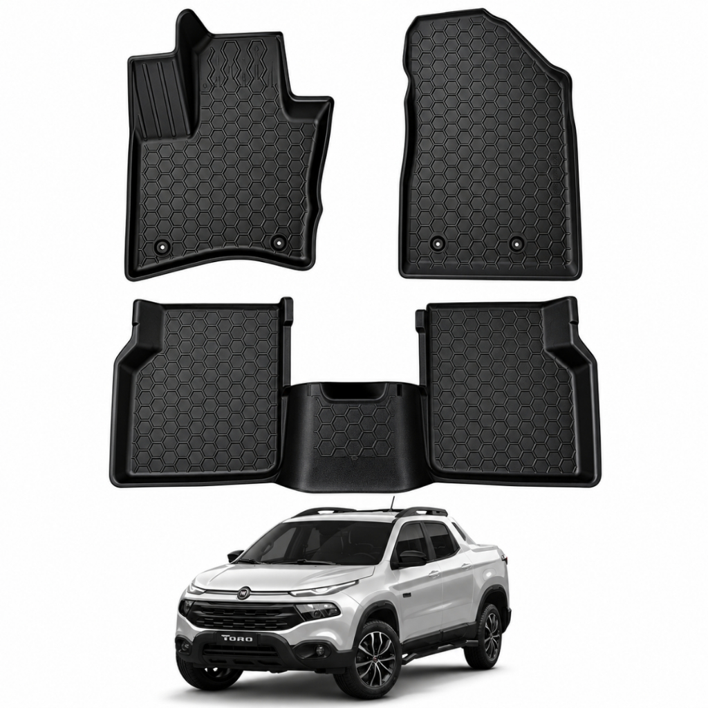 Tapete Bandeja Fiat Toro 5 Peças Tpe Flexível 2016 2017 2018 2019 2020 2021 2022