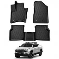 Tapete Bandeja Fiat Toro 5 Peças Tpe Flexível 2016 2017 2018 2019 2020 2021 2022 2023 2024 2025