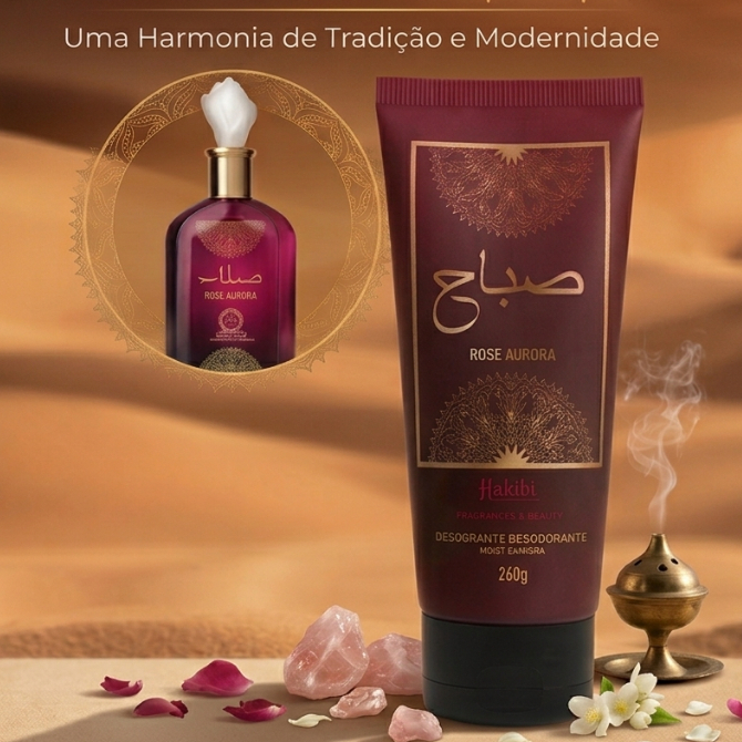 Creme Hidratante Rose Aurora Insp. na Perfumaria Árabe Sabah Vitamina E + Ácido Hialurônico