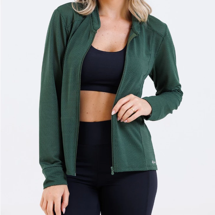 Jaqueta Feminina Dry Fit Academia Fitness Leve Respirável Proteção UV Confortável Premium — imagem 1